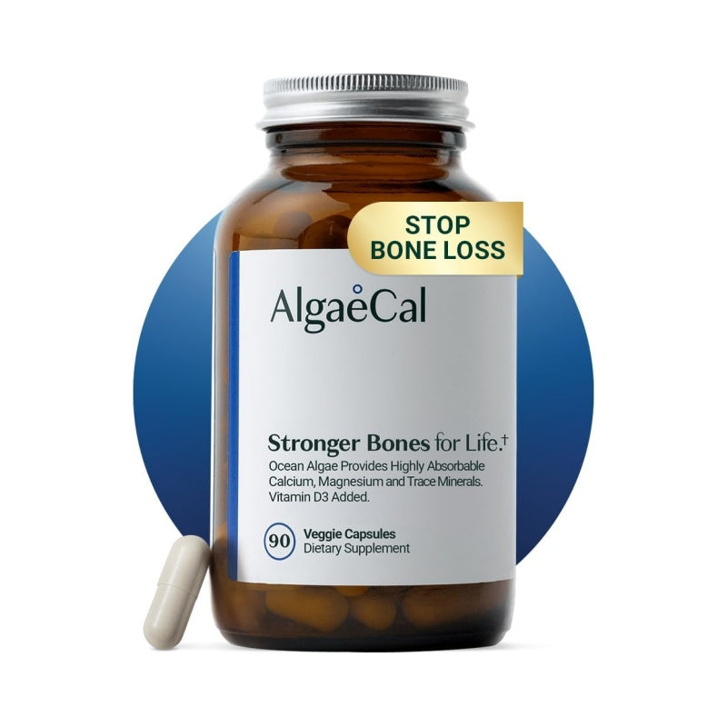 ALGAECAL- Plant Based Calcium Supplement with Vitamin D3 (1000 IU) for Bone Strength, Contains 13 Minerals Supporting Bone Health, Organic Calcium (750 mg) for Women & Men, 90 Veggie Caps, Made in USA